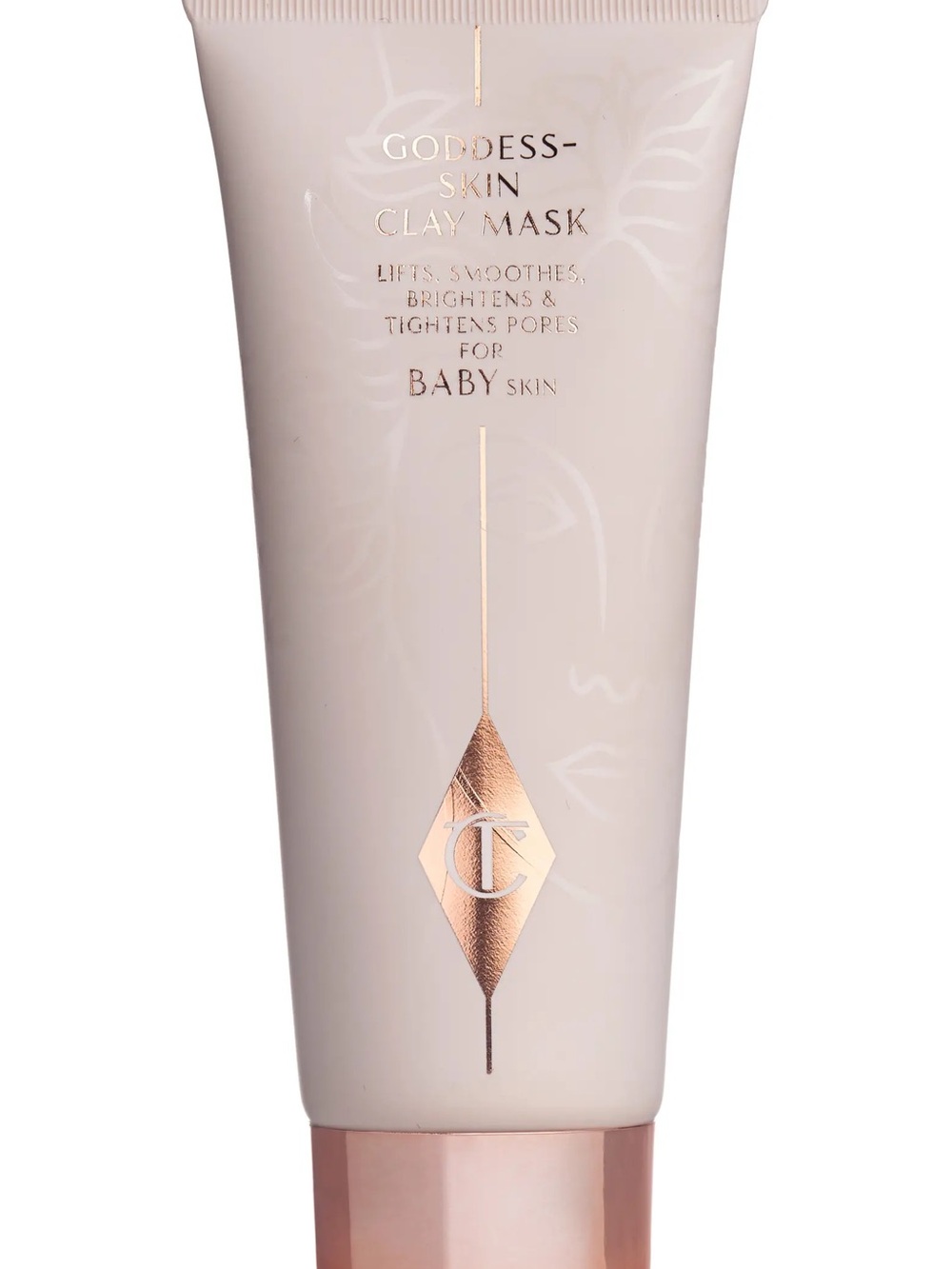 Charlotte Tilbury Goddess Skin Clay Mask — Pale Pink Tube with Rose Gold Detail